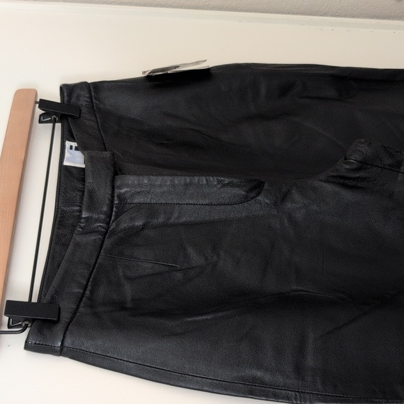 Vintage NWT Modern Images Womens 8 Black Leather Pants Deadstock Party Biker - Picture 4 of 8